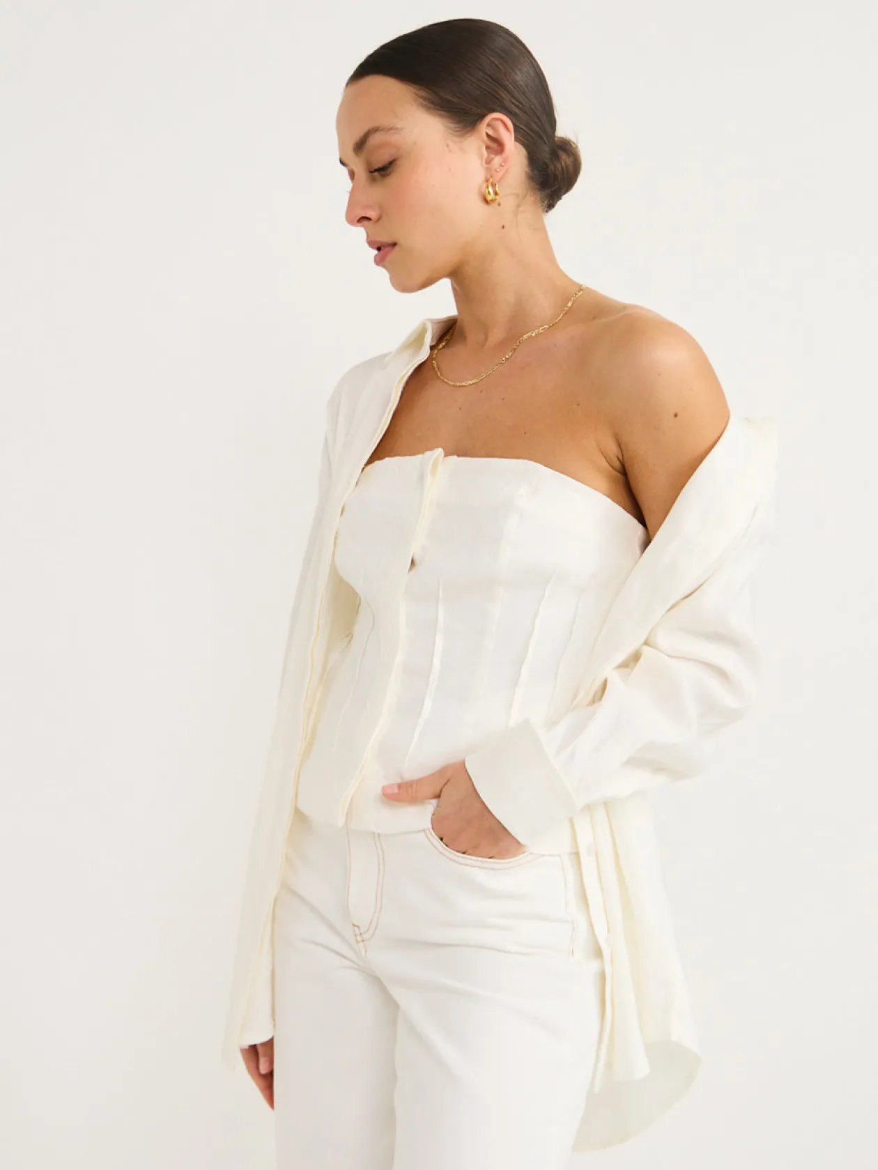 Cheap Alter Combo Bodice Shirt In Women Tops