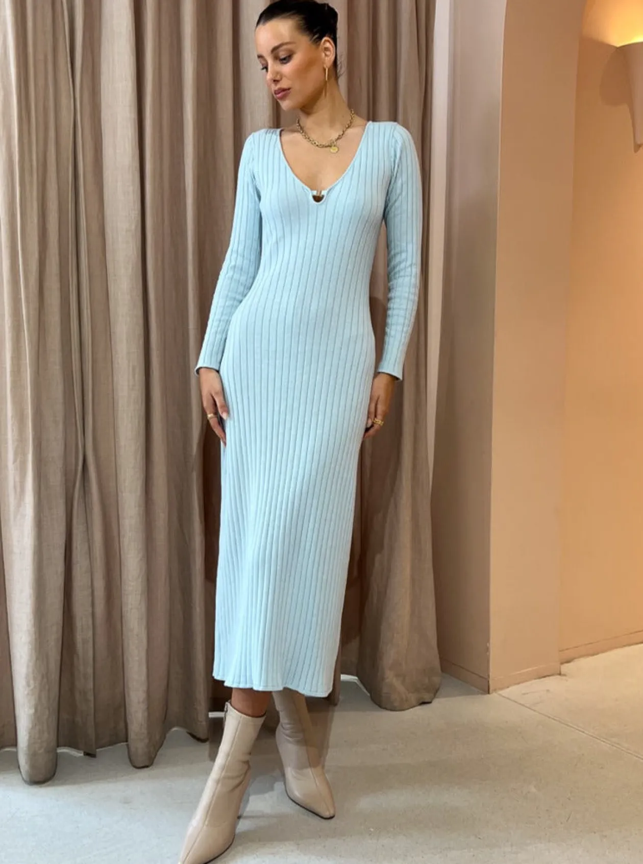 Shop Astrology Midi Knit Dress In Women Dresses