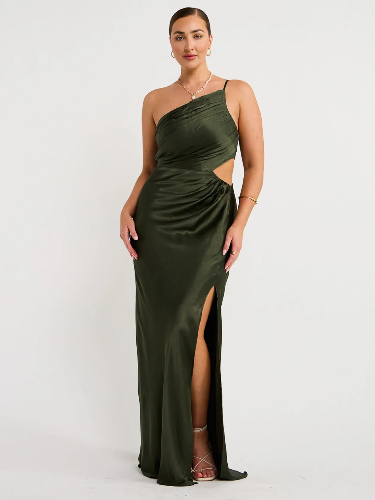 Clearance Asymmetrical Gathered Maxi Dress In Women Dresses