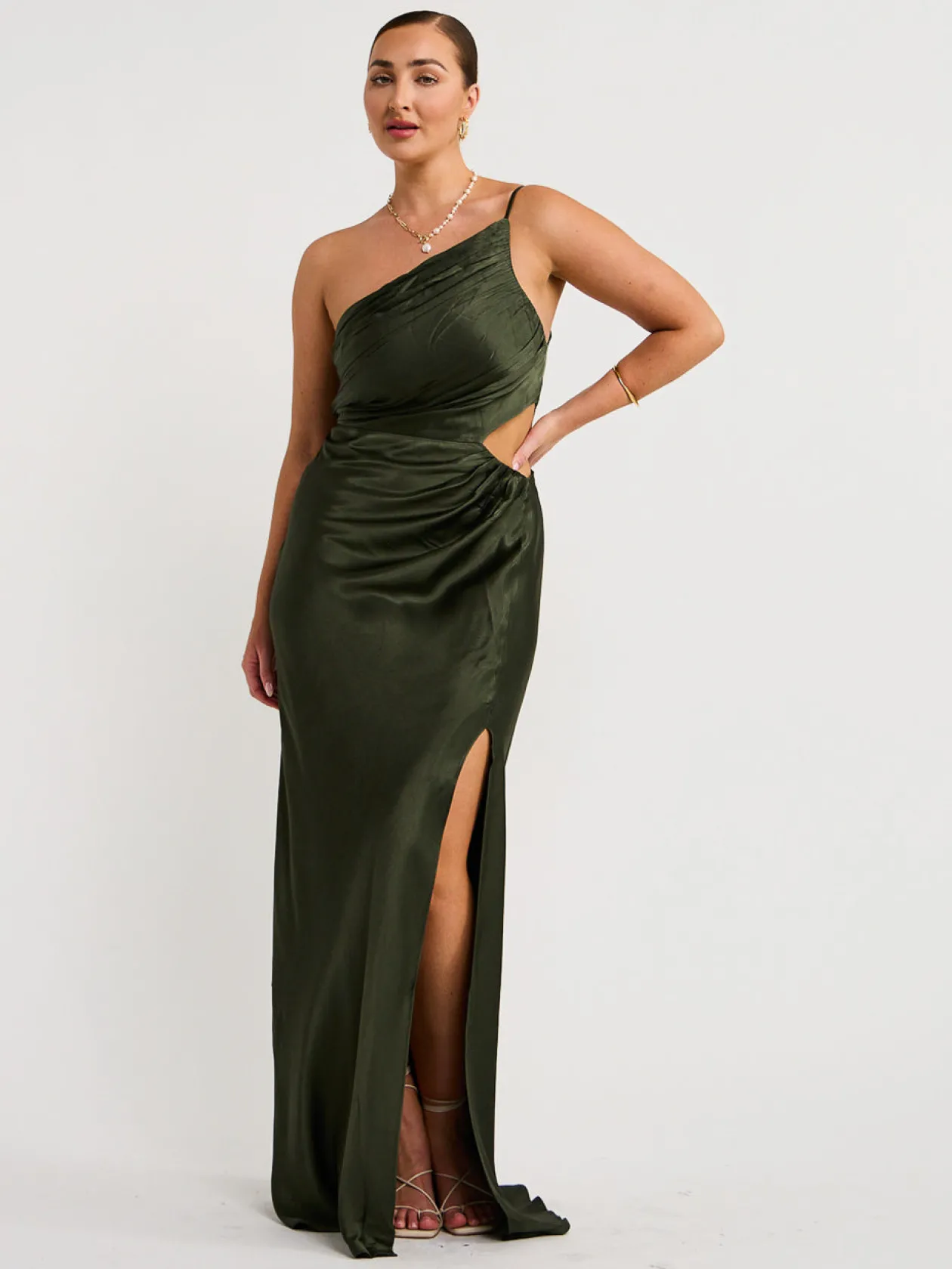 Clearance Asymmetrical Gathered Maxi Dress In Women Dresses