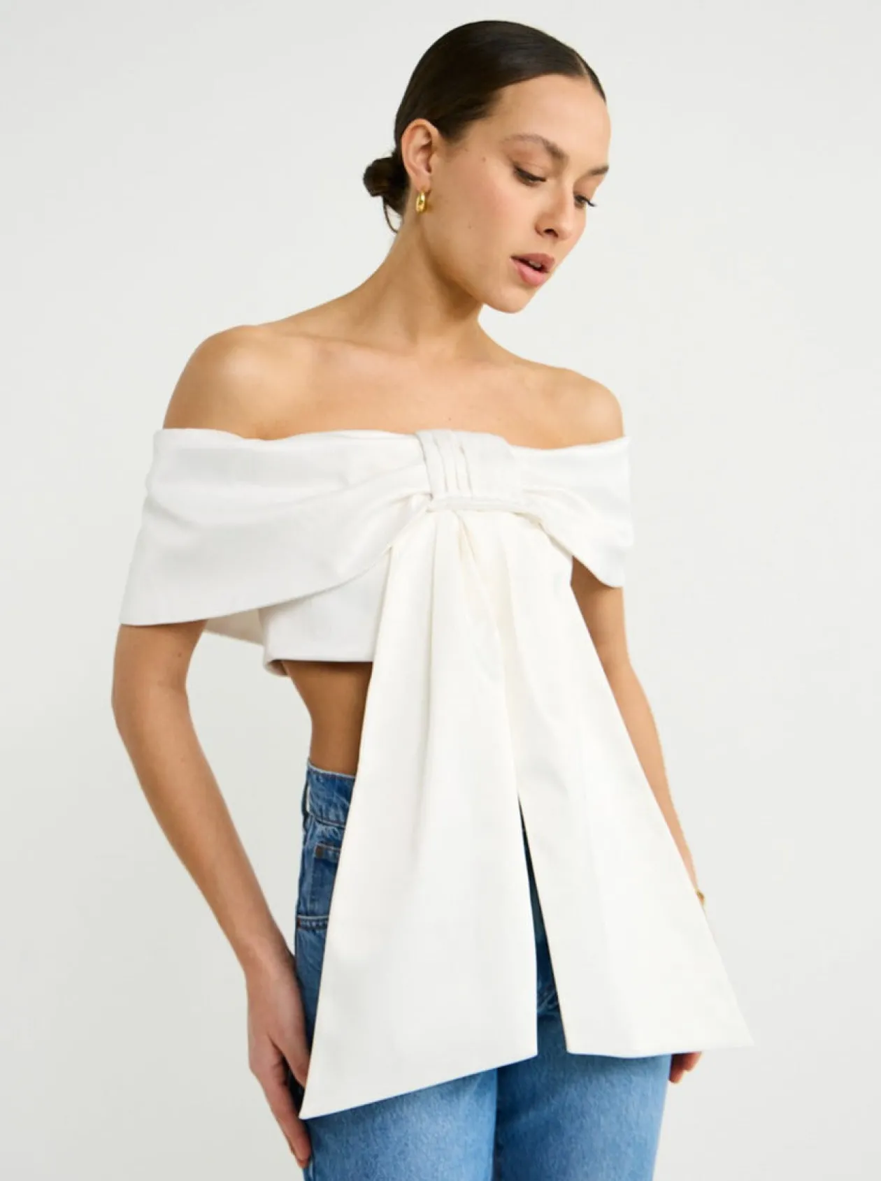 Cheap Bettina Bow Top In Women Tops
