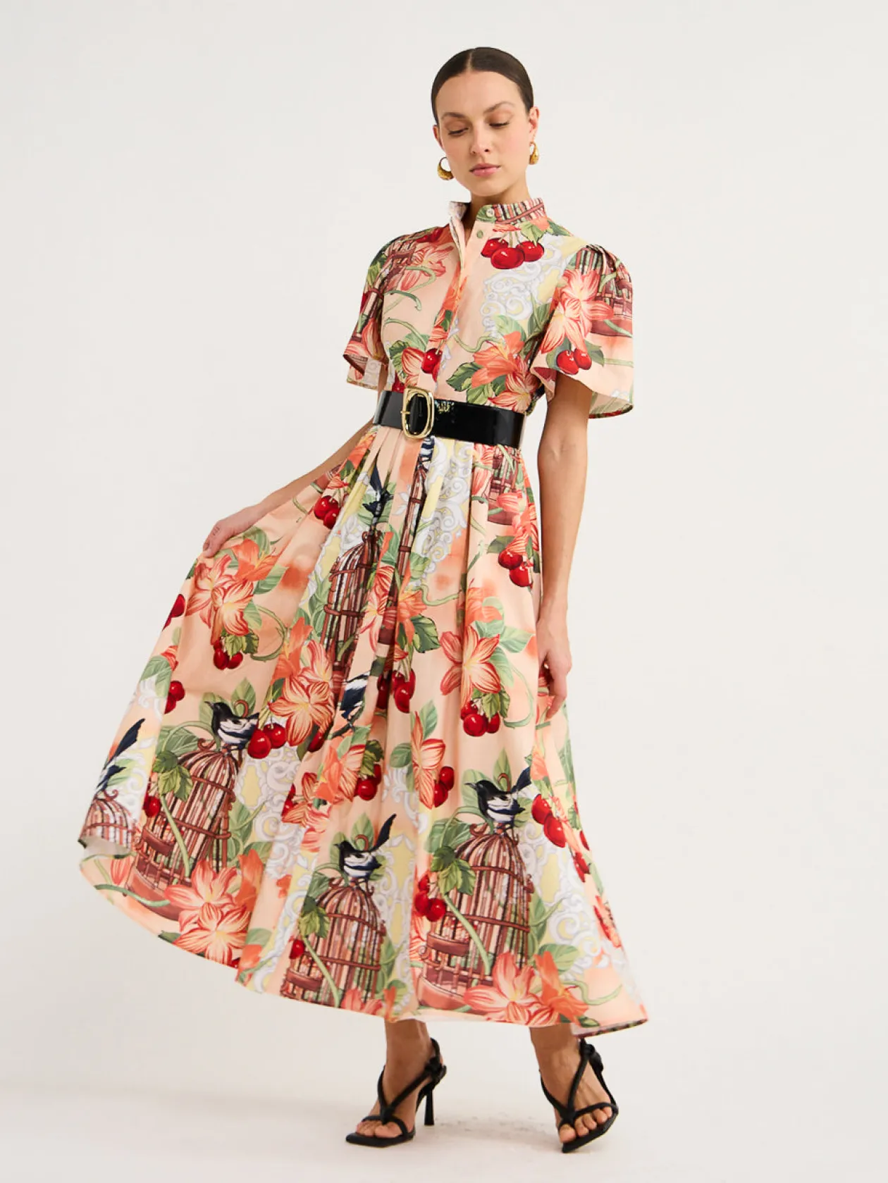 Cheap Bianca Short Sleeve Midi Dress In Azalea Print In Fortune Women Dresses