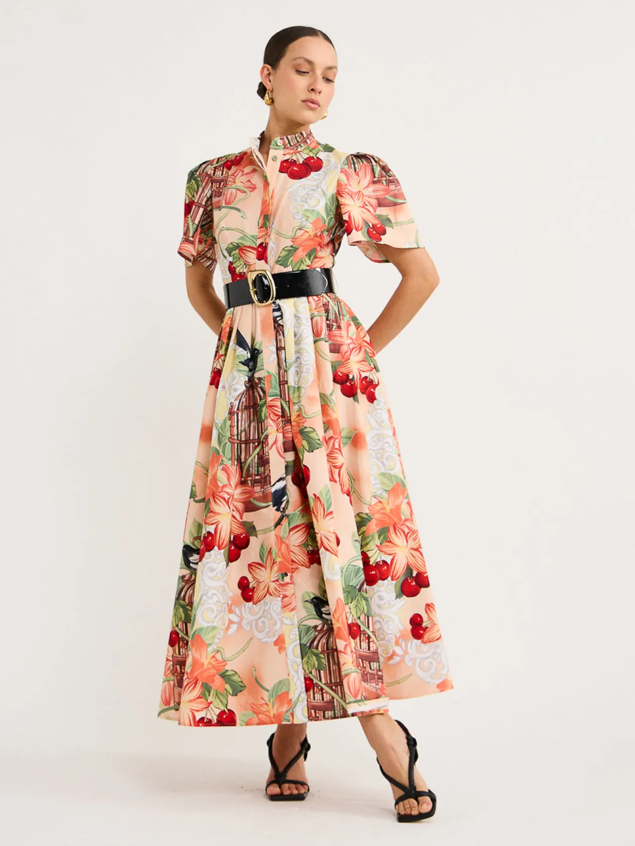 Cheap Bianca Short Sleeve Midi Dress In Azalea Print In Fortune Women Dresses