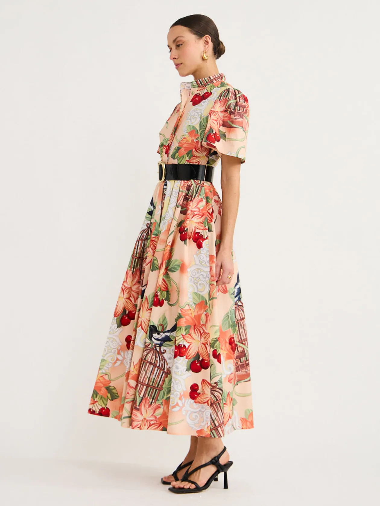 Cheap Bianca Short Sleeve Midi Dress In Azalea Print In Fortune Women Dresses