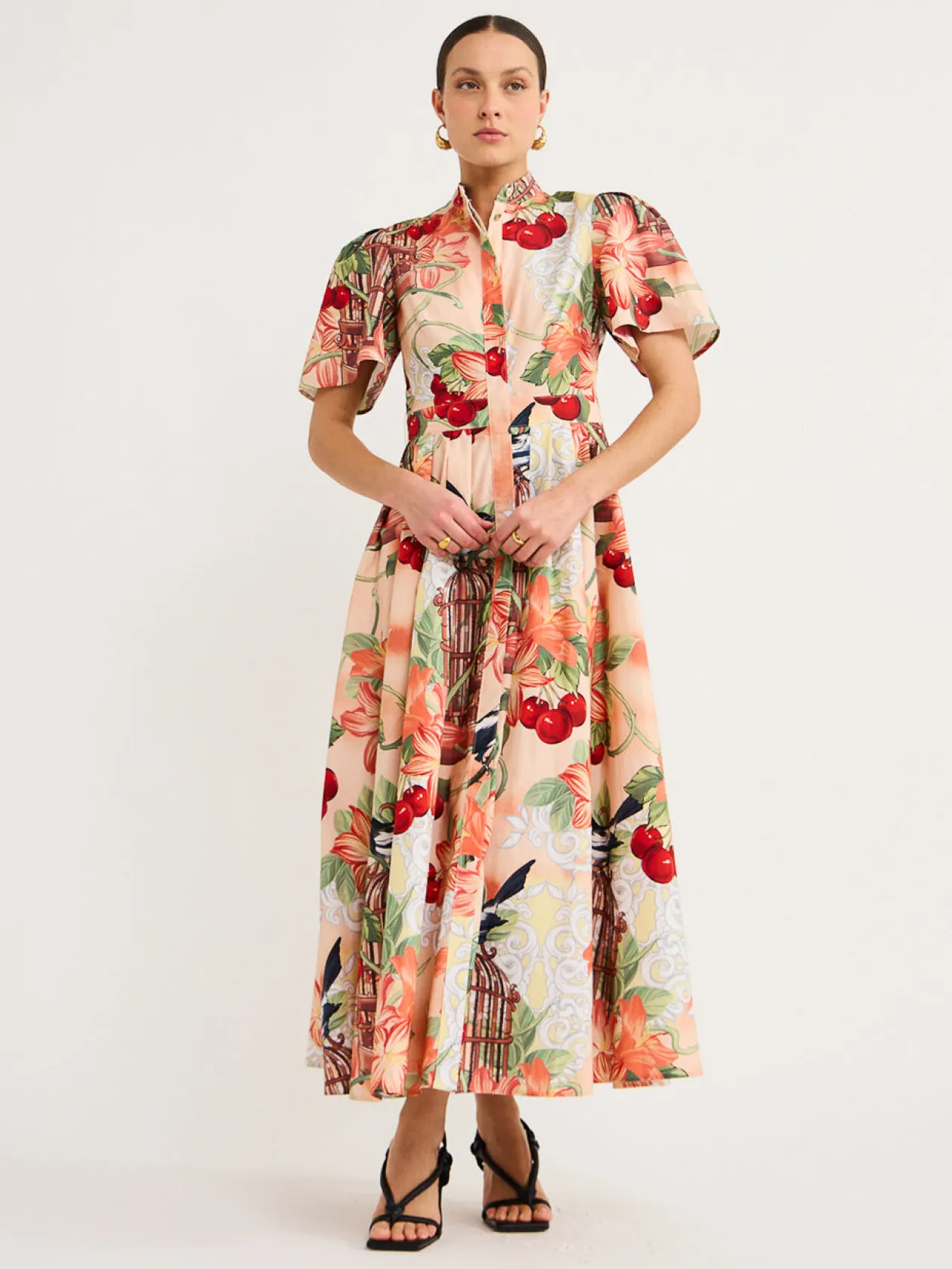 Cheap Bianca Short Sleeve Midi Dress In Azalea Print In Fortune Women Dresses