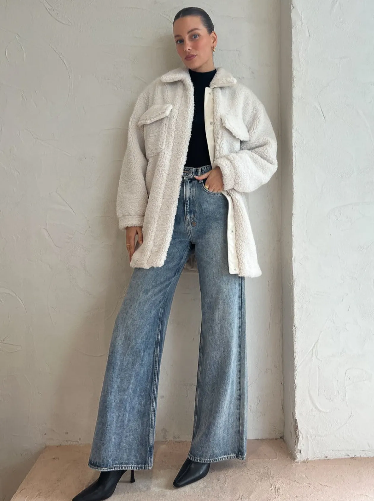 Sale Carla Teddy Faux Fur Shacket In Women Jackets & Coats