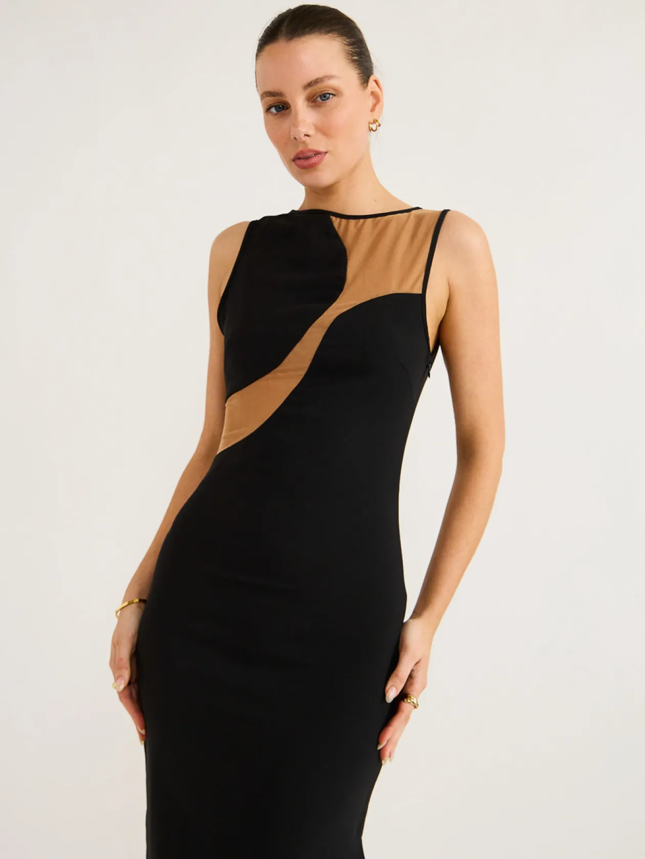 Discount Cassandra Contrast Curve Dress In Women Dresses