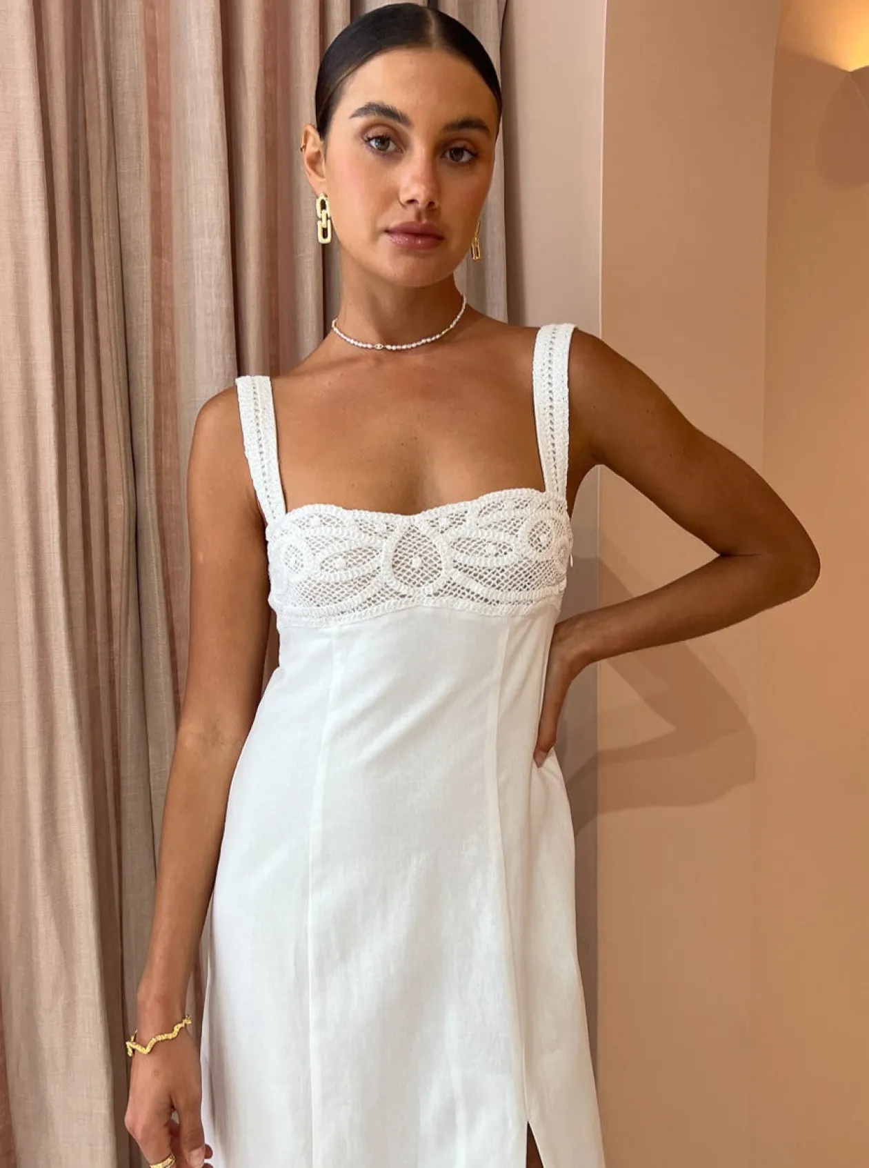 Fashion Cecilia Lace Longline Dress In Women Dresses