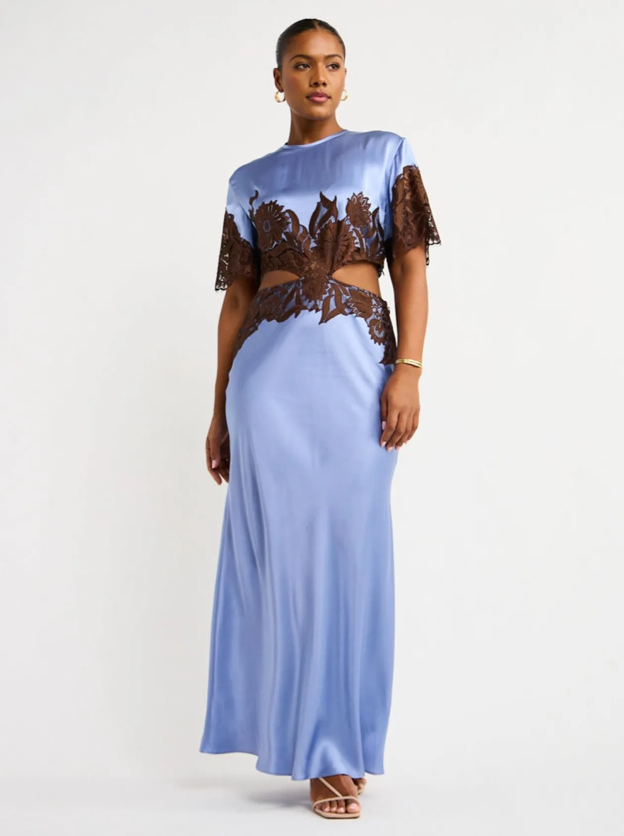 Clearance Danseurs Lace Cut Out Gown In Women Dresses