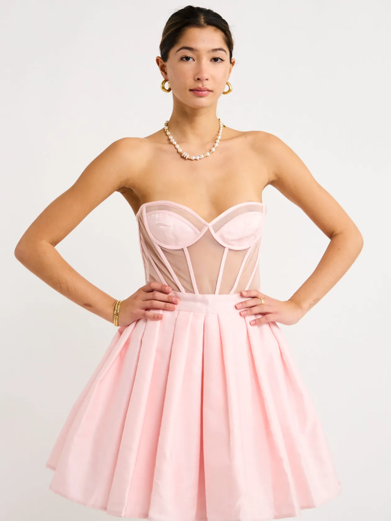 Store Eliza Structured Bustier Mini Dress In Women Dresses
