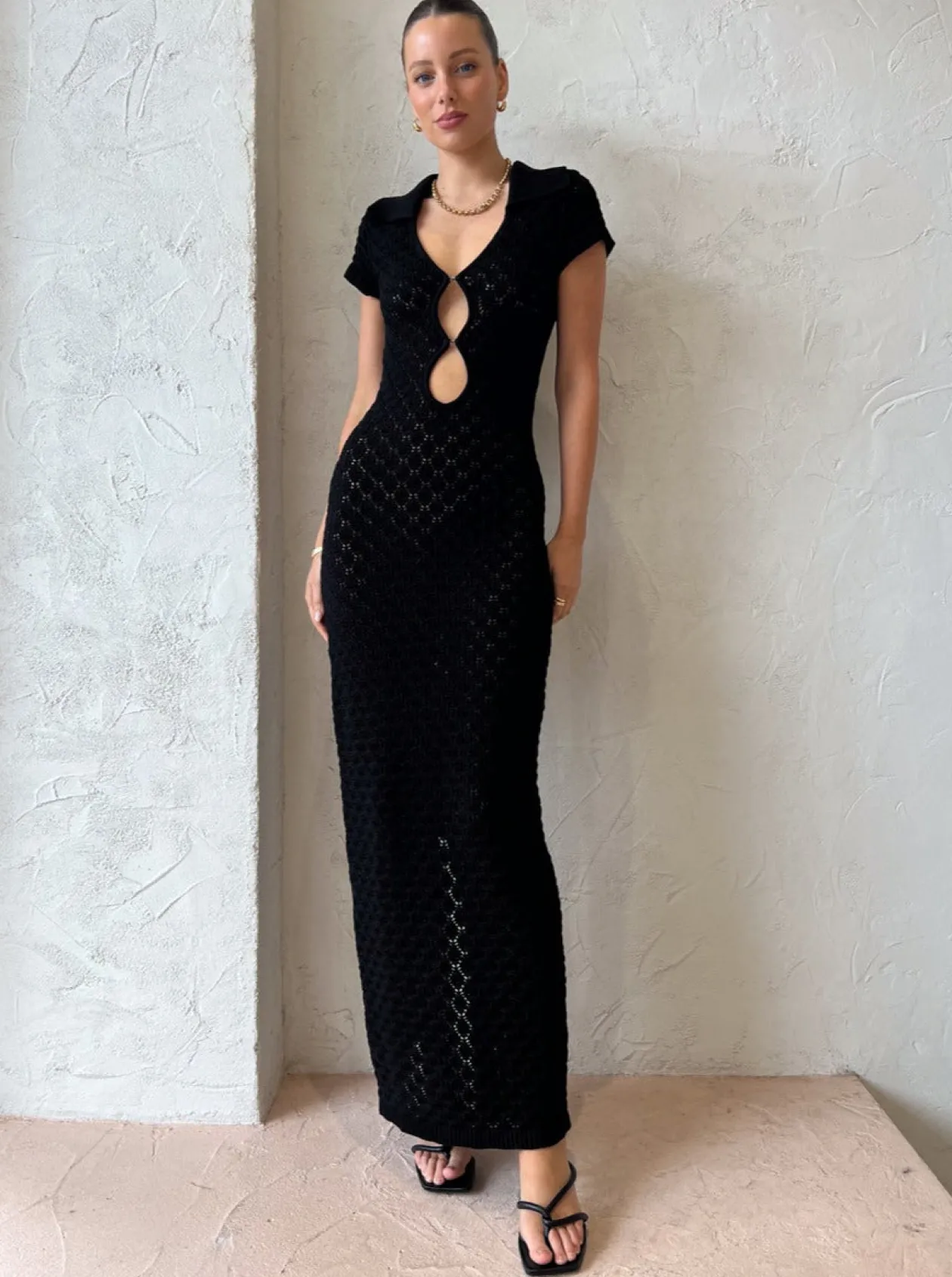 Shop Hailey Knit Polo Maxi Dress In Women Dresses