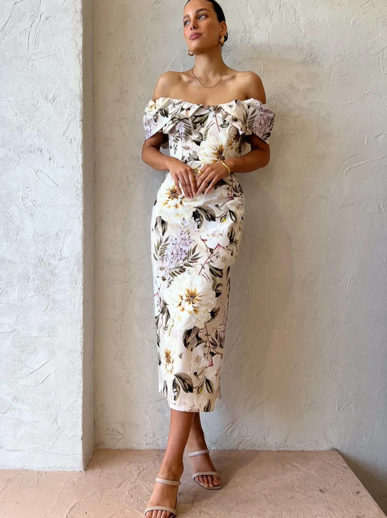 Outlet Hailey Off Shoulder Midi Dress In Women Dresses