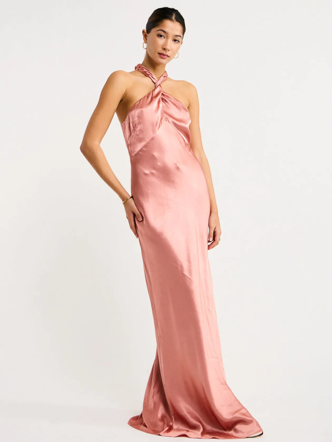 Hot High Neck Twist Maxi In Women Dresses