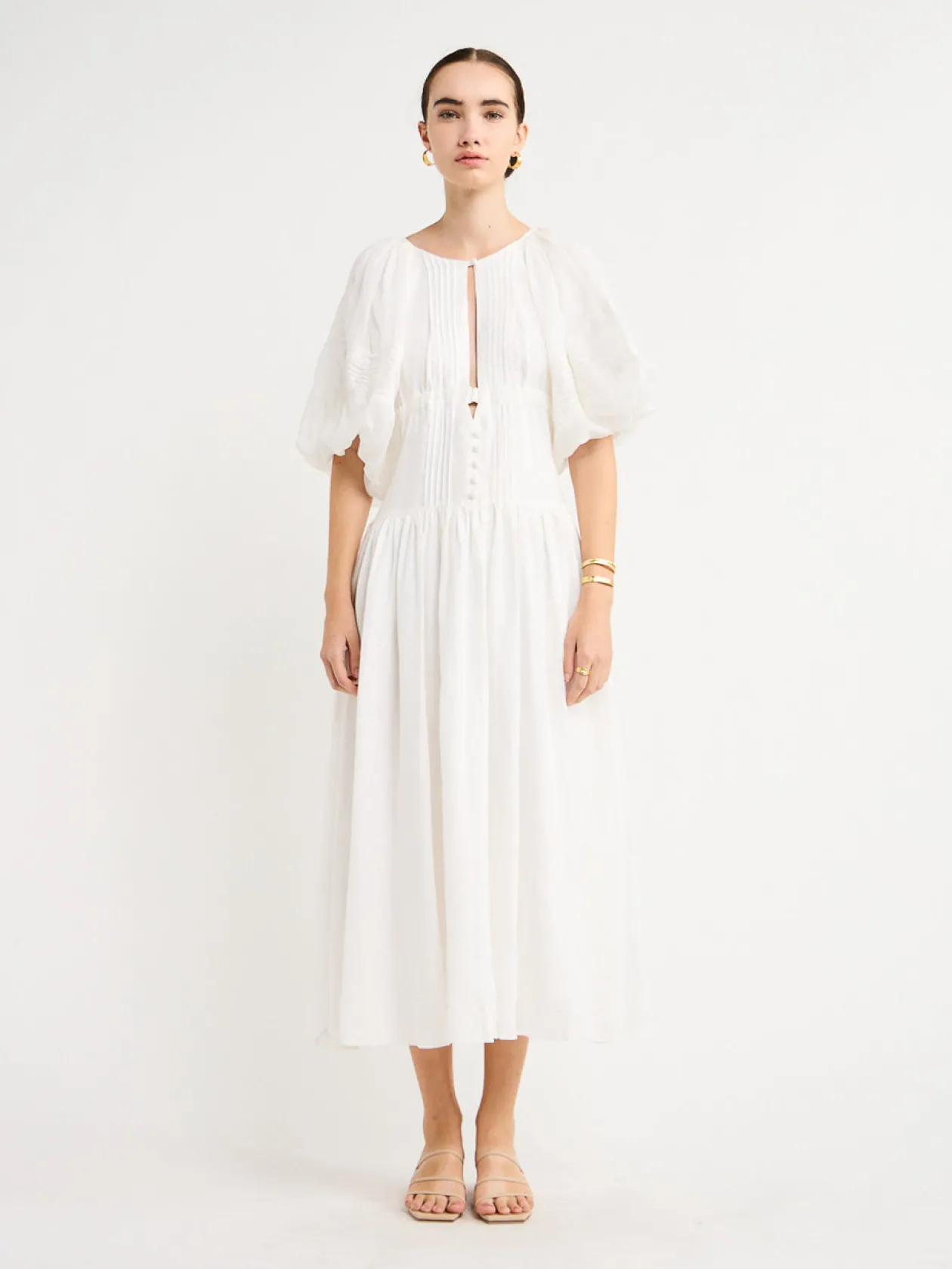 Outlet Ivana Linen Ramie Midi Dress In Women Dresses