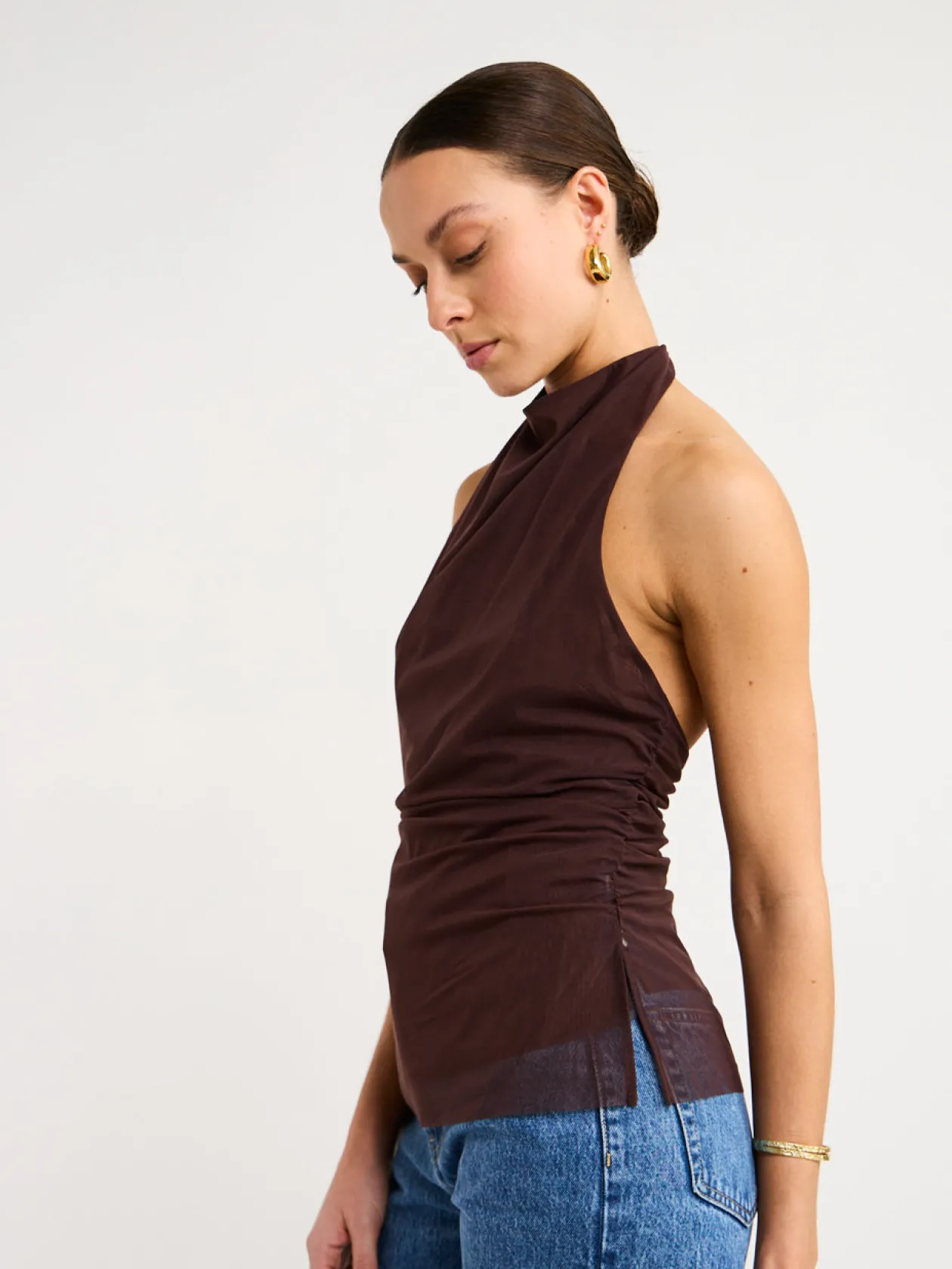 Hot Jacques Mesh Halter Top In Women Tops