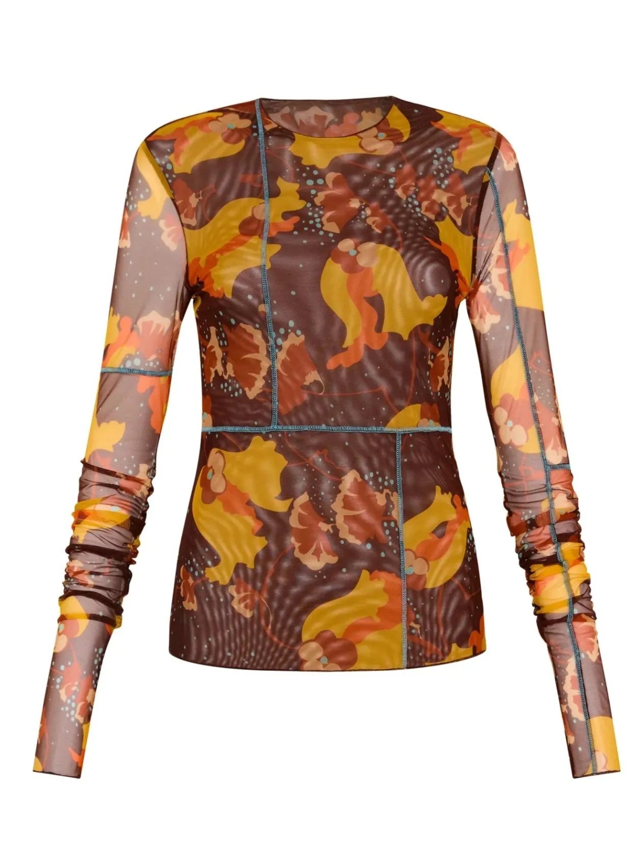 Hot Jacques Mesh Panelled Top In Expresionist Women Tops