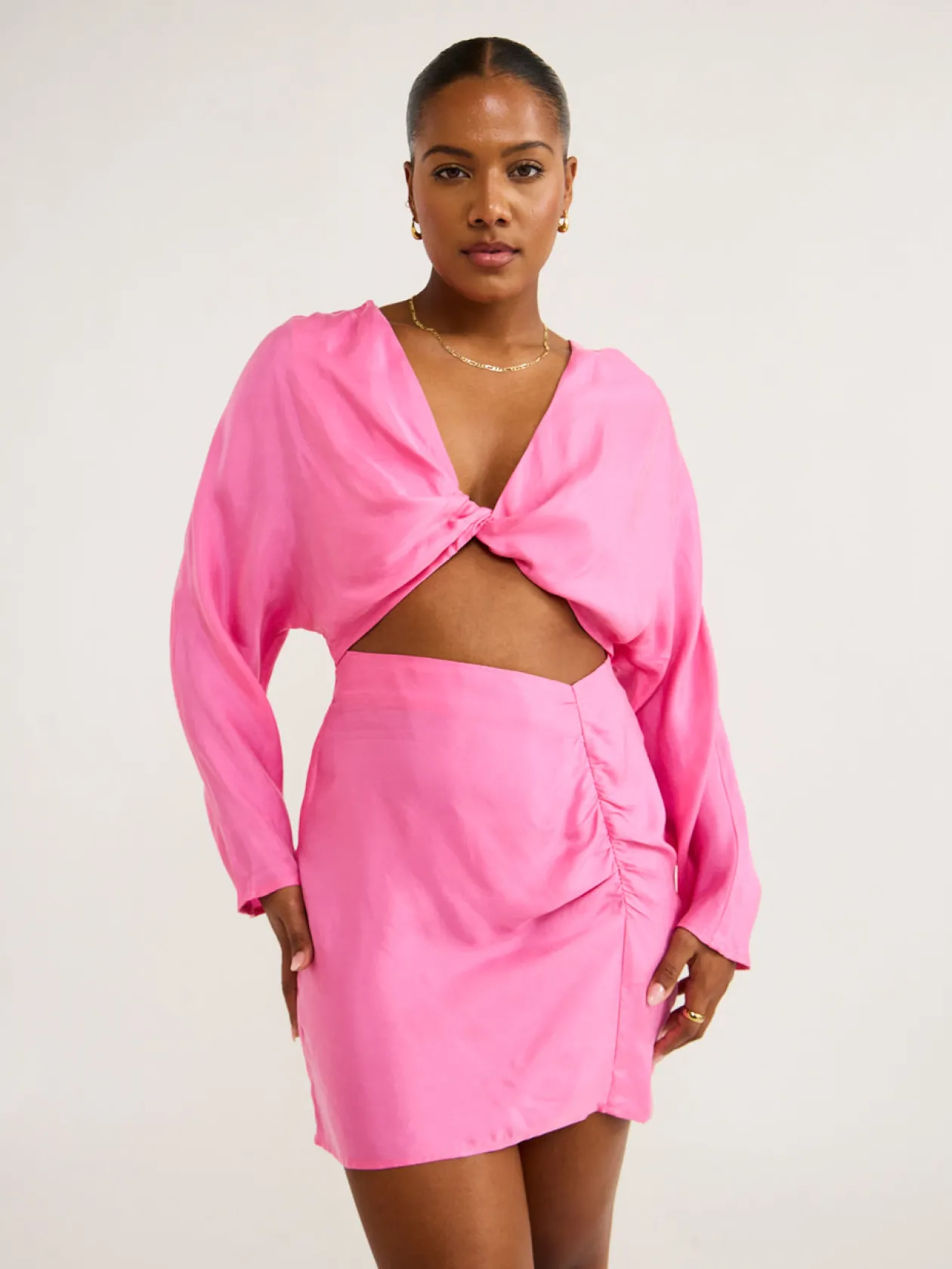Flash Sale Jasper Long Sleeve Twist Front Mini Dress In Women Dresses