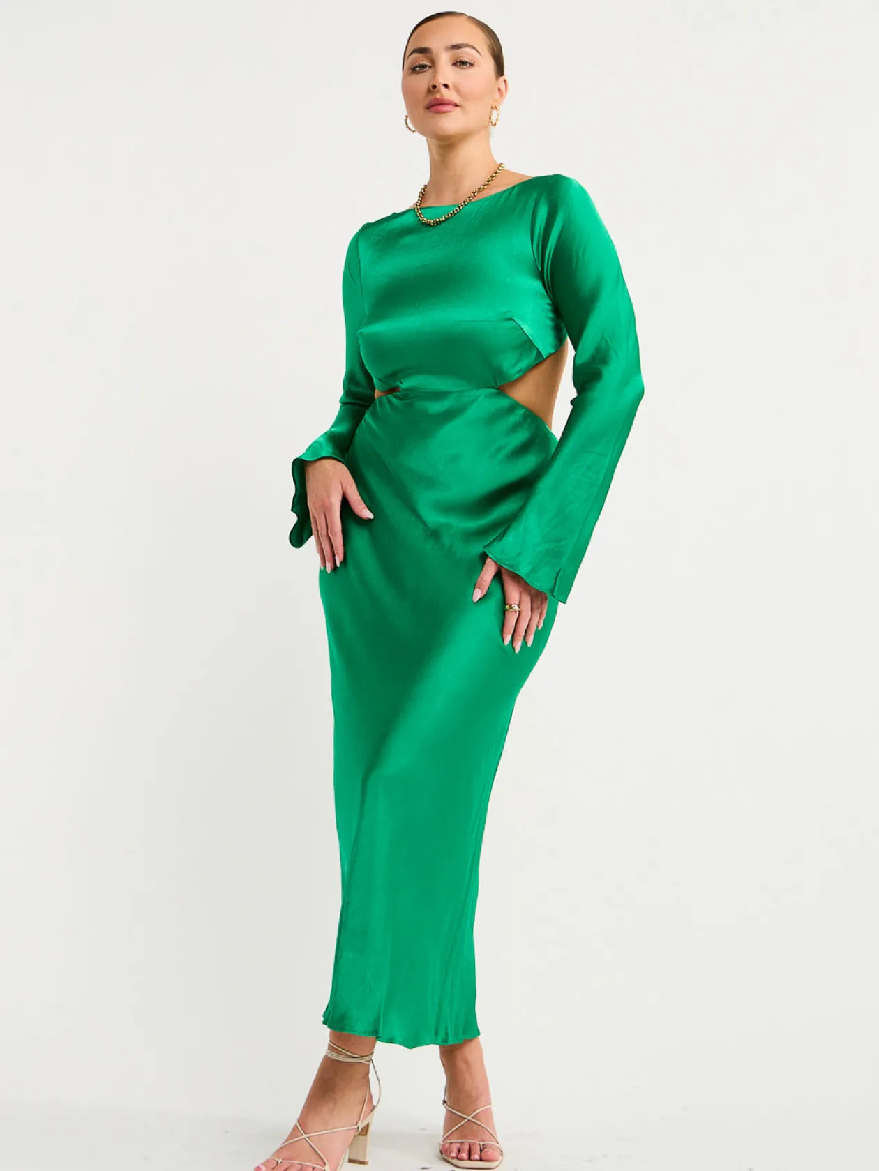 Flash Sale Lana Long Sleeve Open Back Midi Dress In Women Dresses