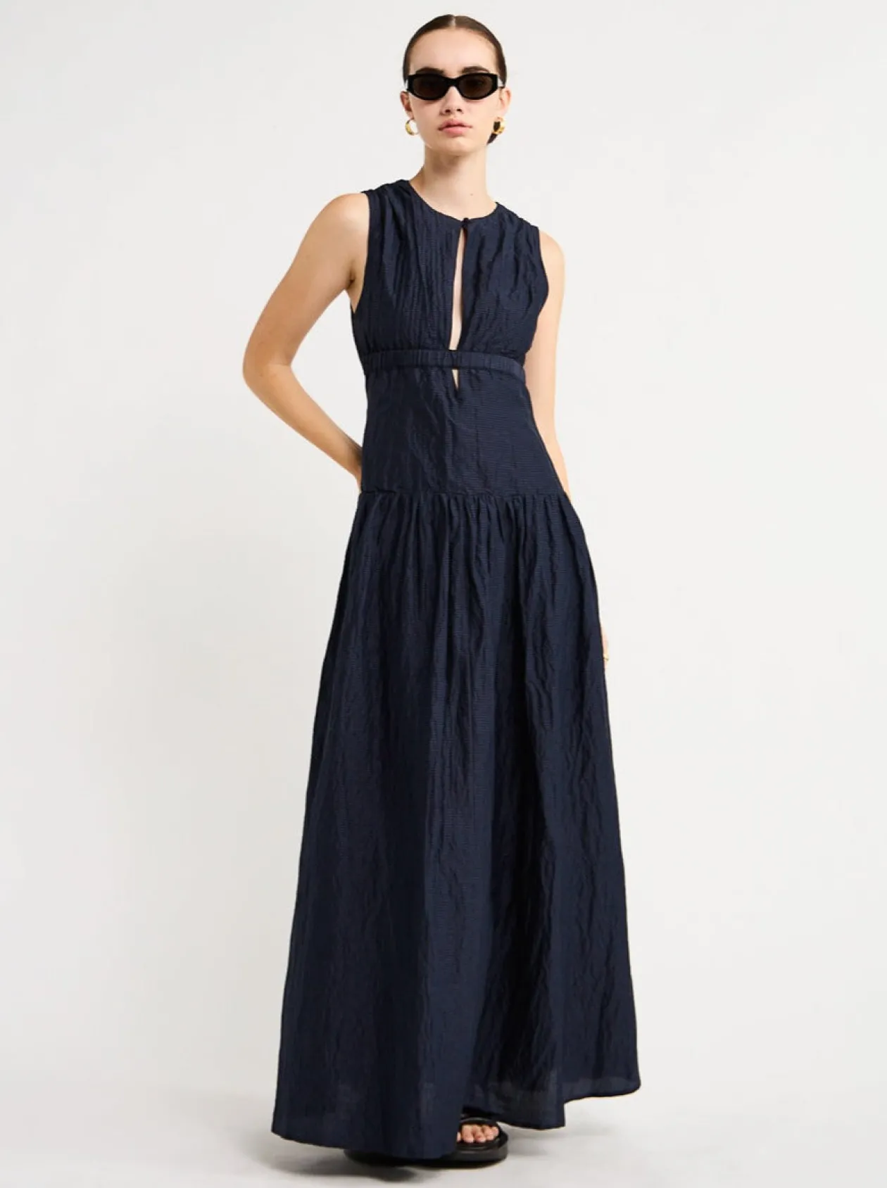 Cheap Loren Silk Linen Maxi Dress In Women Dresses