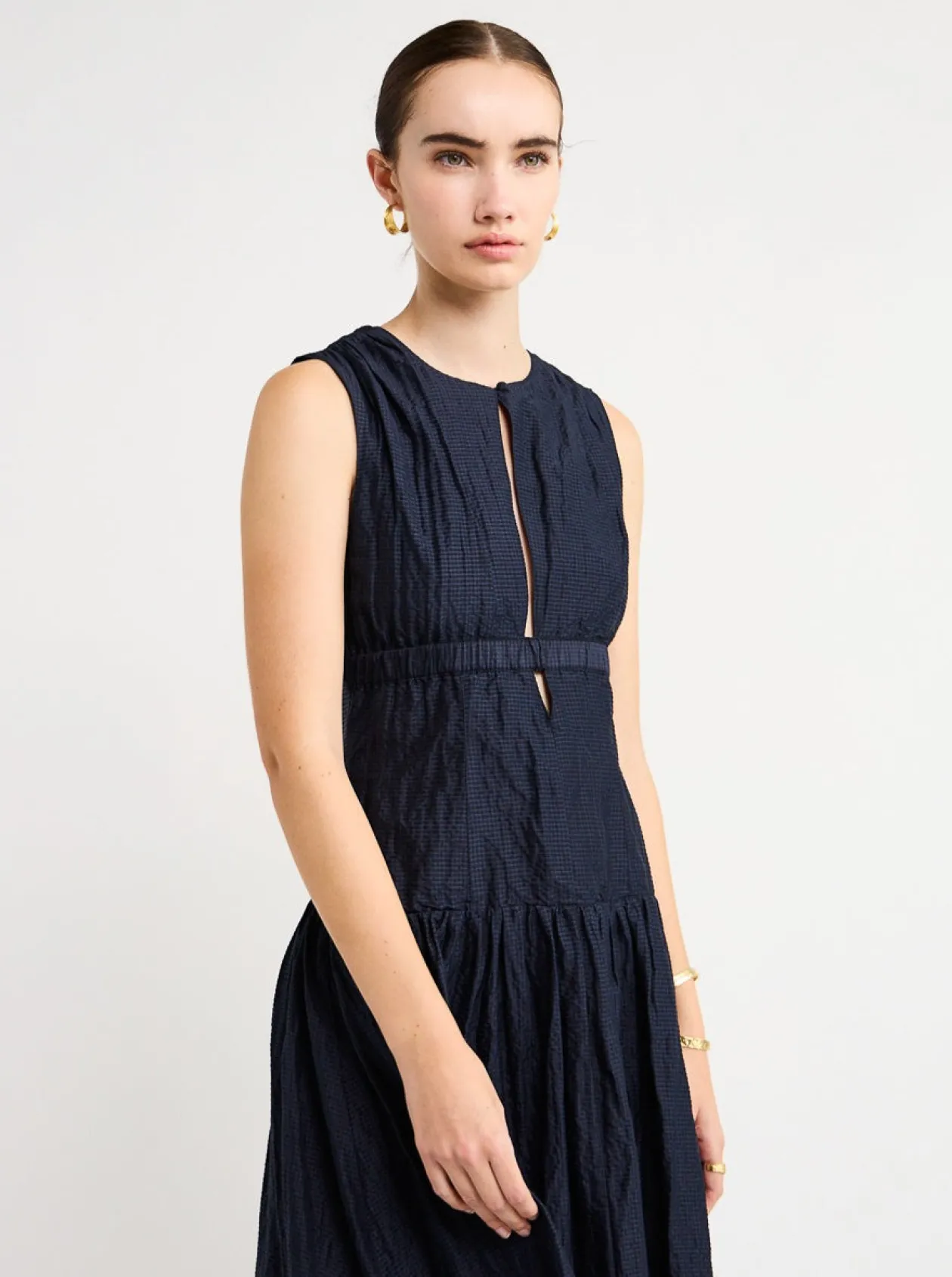 Cheap Loren Silk Linen Maxi Dress In Women Dresses