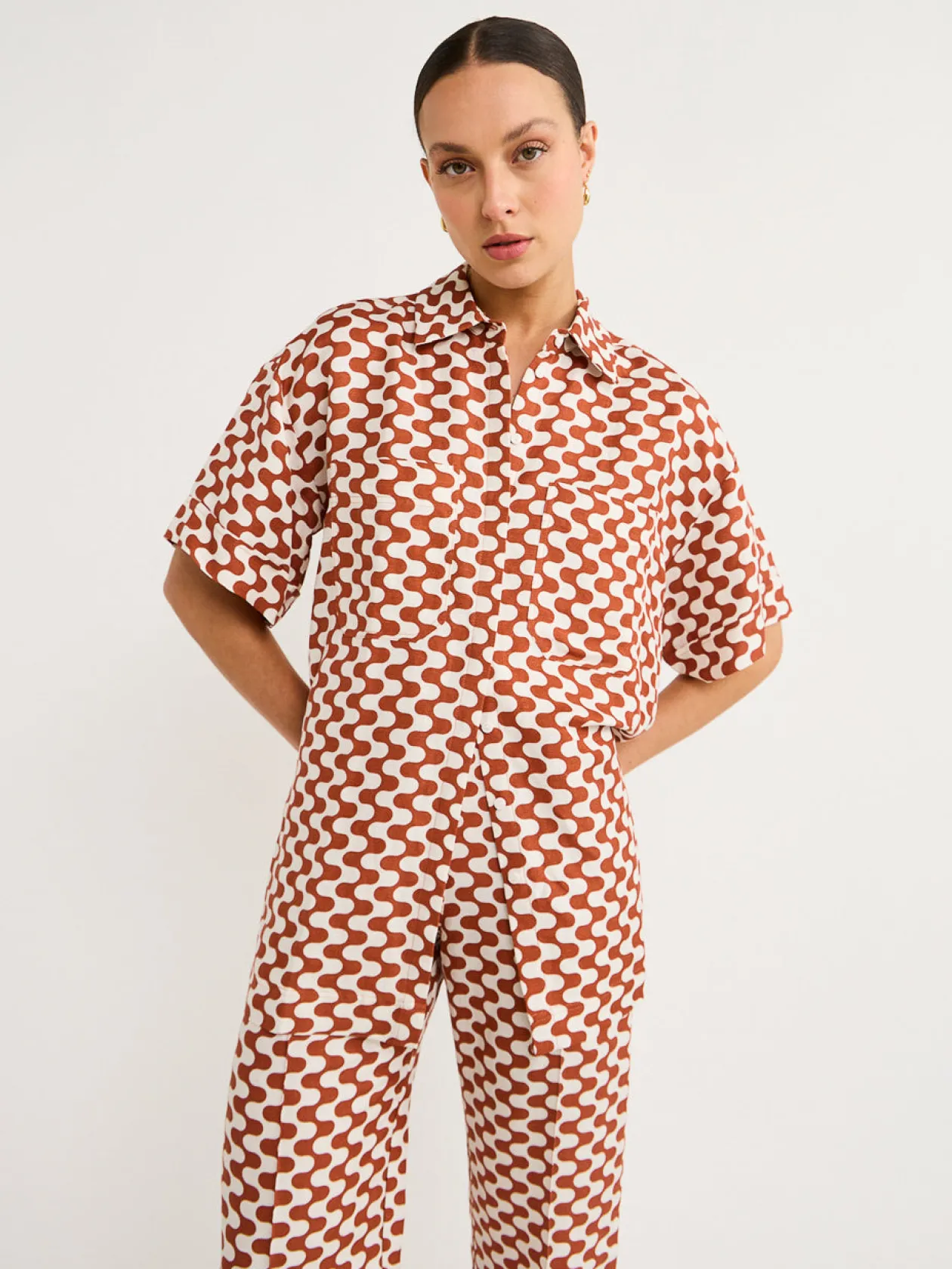 Clearance Marmo Short Sleeve Relaxed Shirt In Women Tops