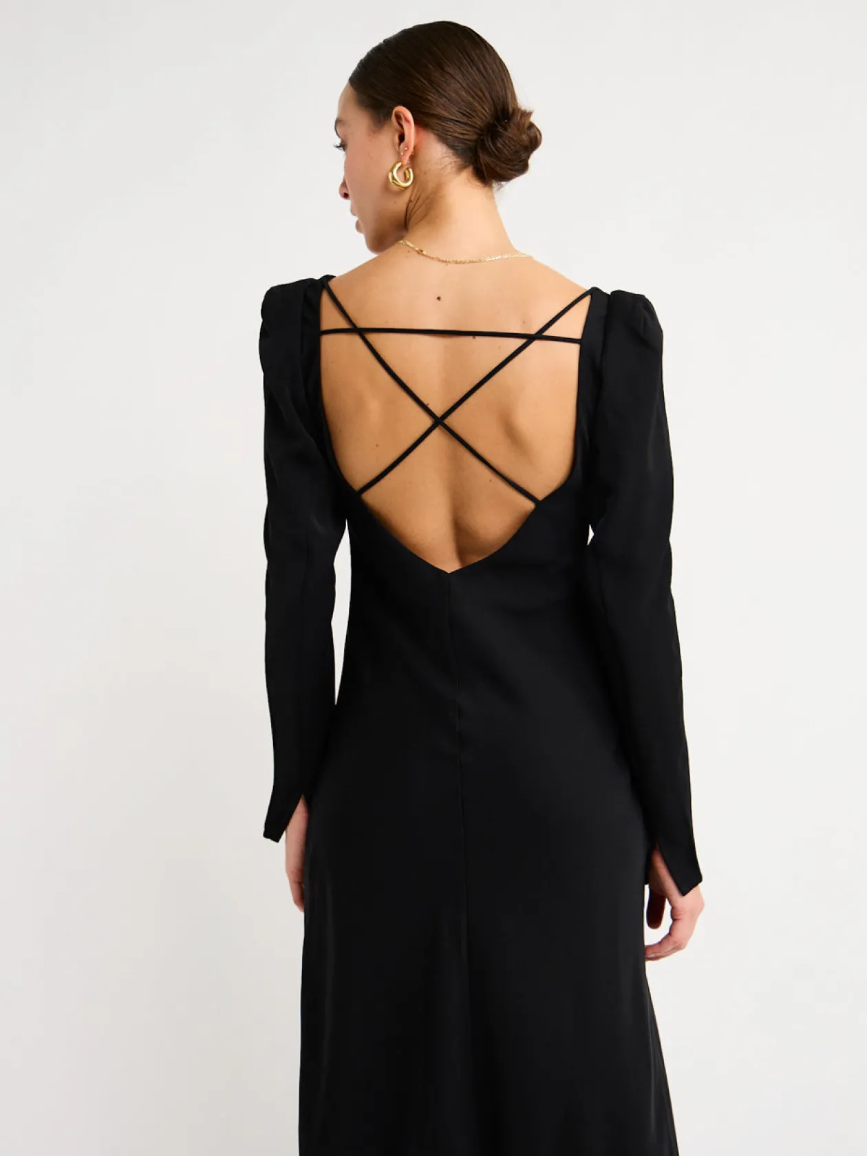 Shop Olivia Strap Back Full Length Dress In Women Dresses