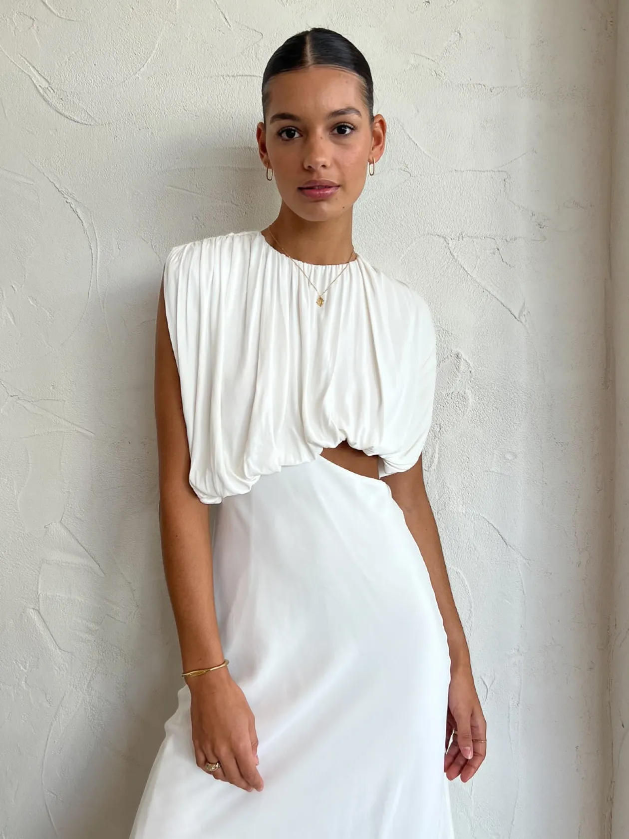 Cheap Overflow Drape Midi Dress In Women Dresses