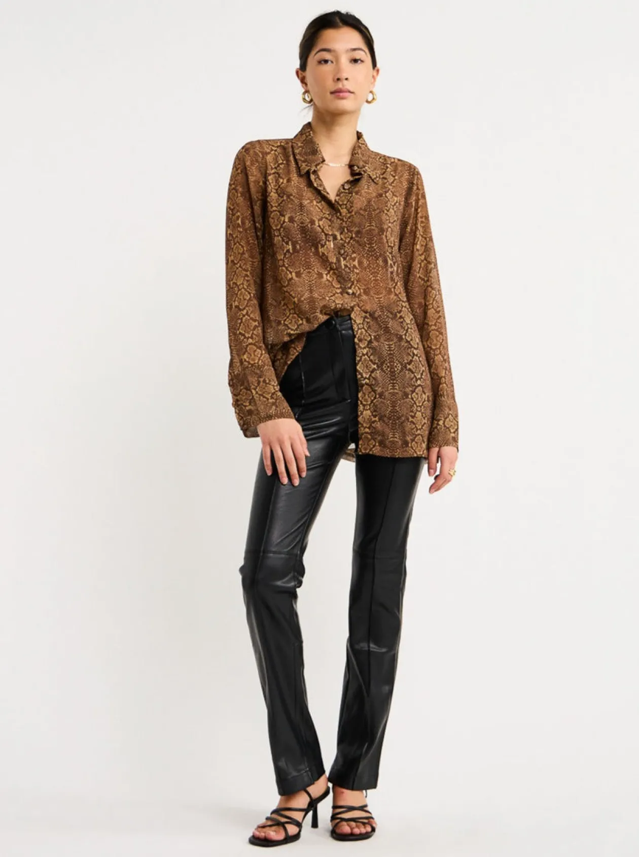 Store Pam Fitted Leather Pant In Women Pants