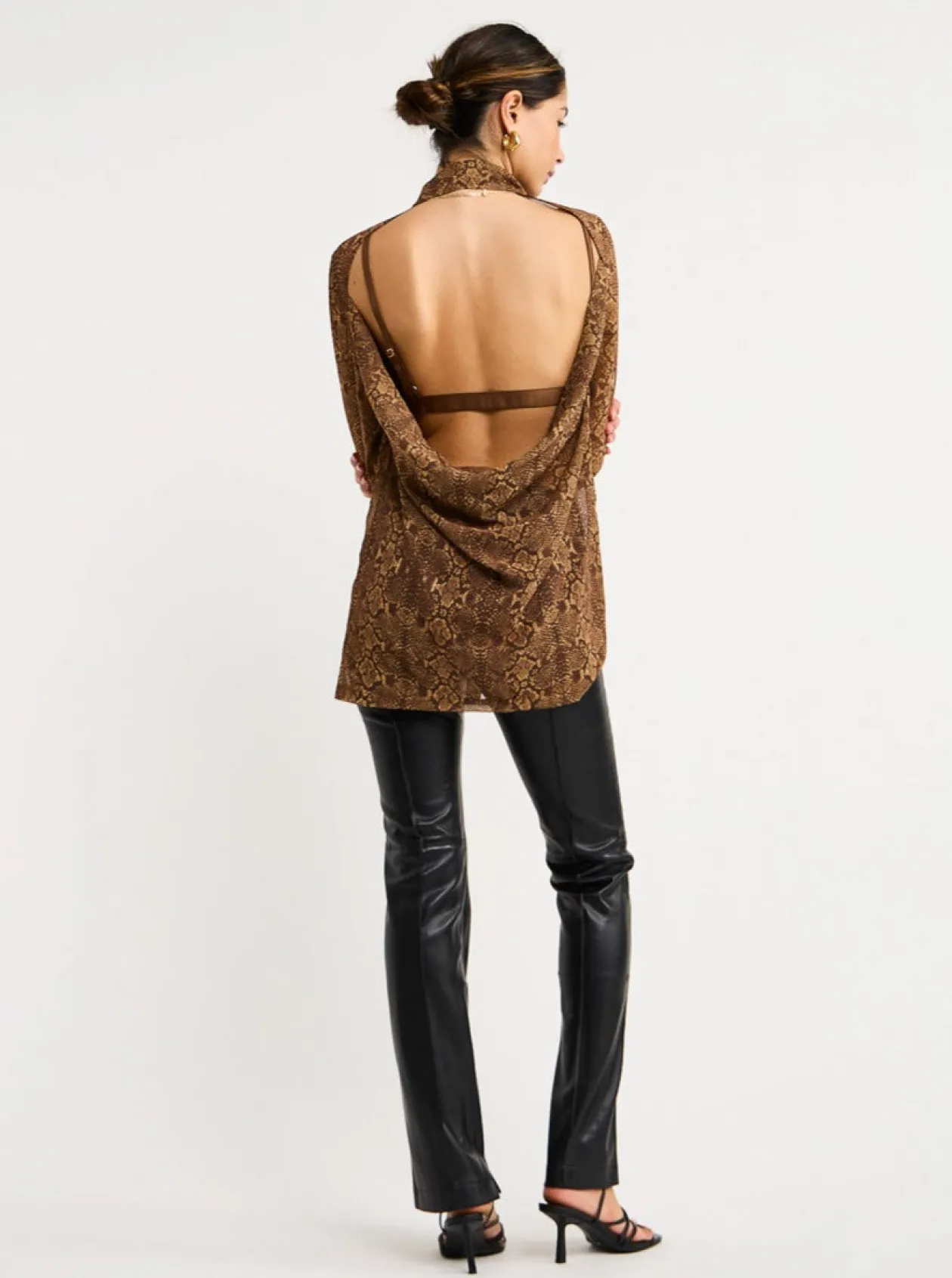 Store Pam Fitted Leather Pant In Women Pants