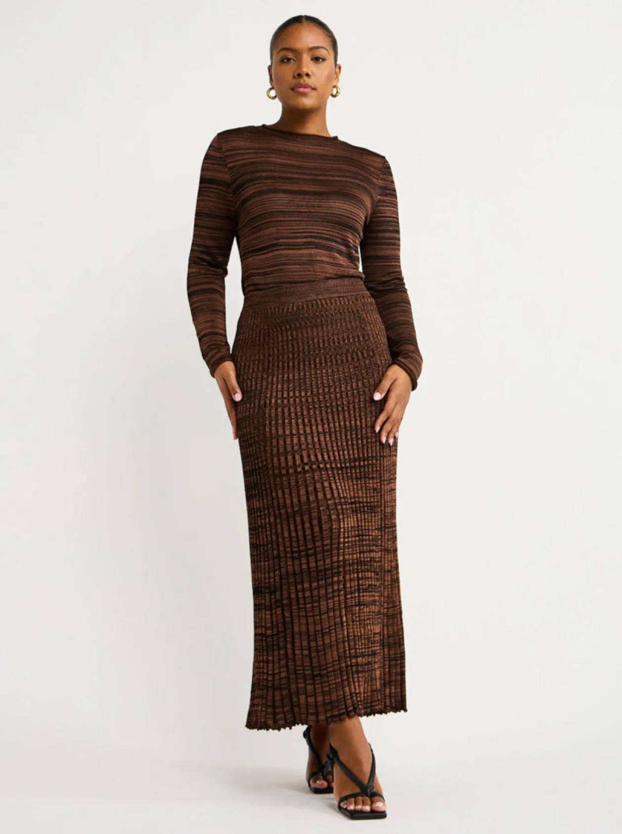 Store Paris Skirt In Chocolate & Black Mix Women Skirts