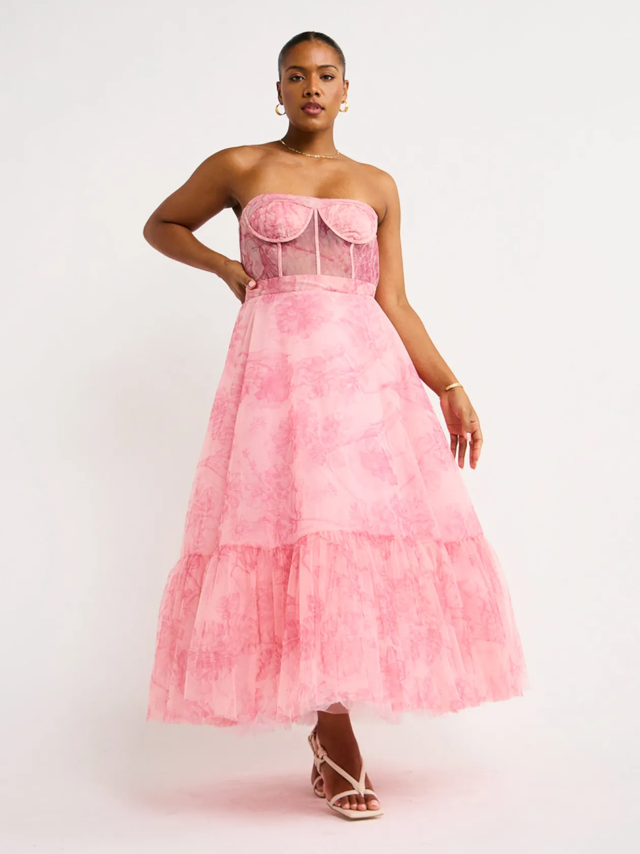 Sale Rae Bustier Midi Dress In Harmony Print In Women Dresses
