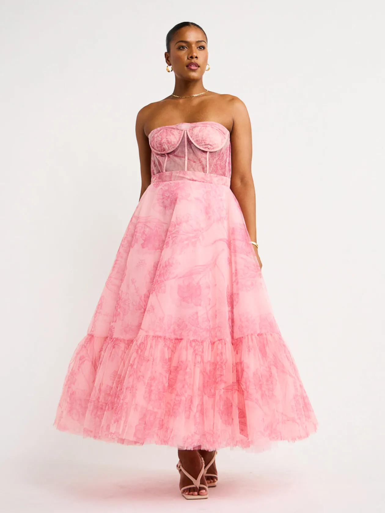 Sale Rae Bustier Midi Dress In Harmony Print In Women Dresses
