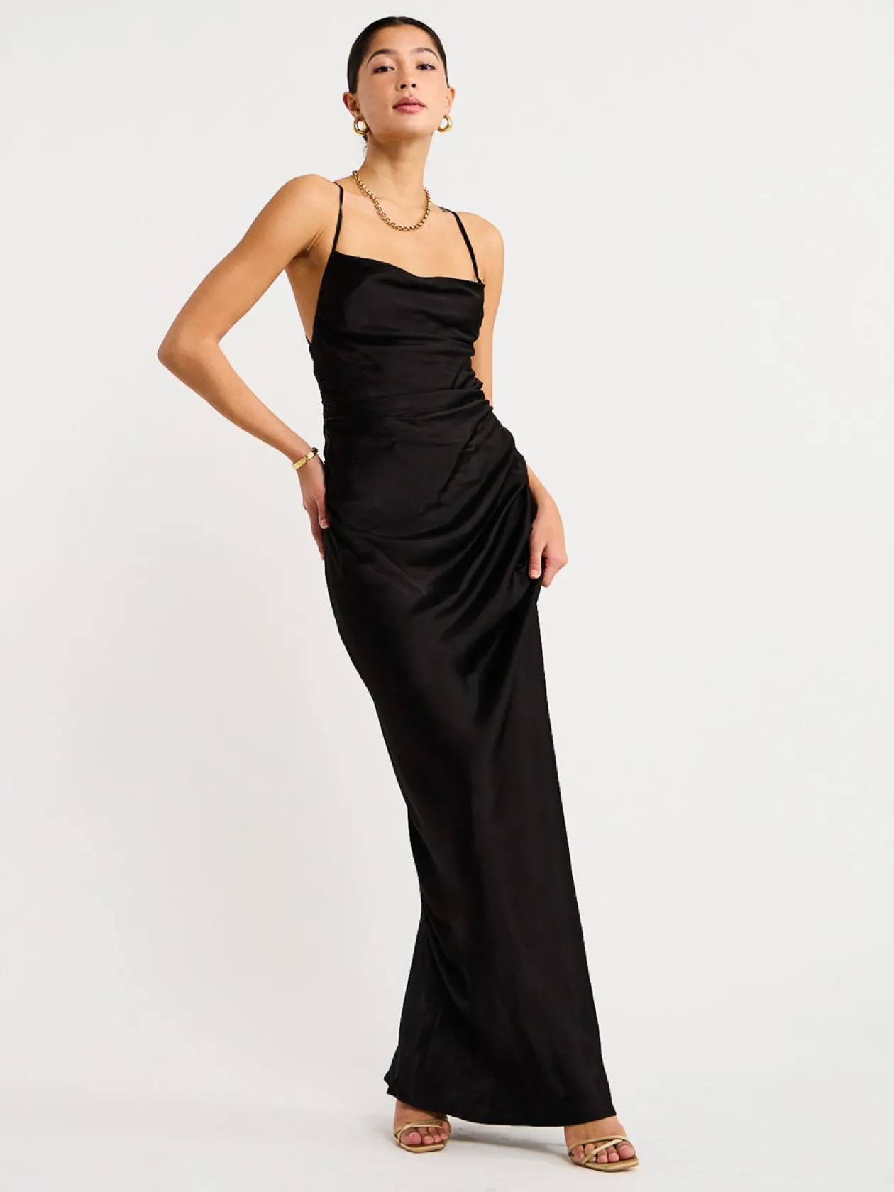 Store Ruched Backless Slip Dress In Women Dresses