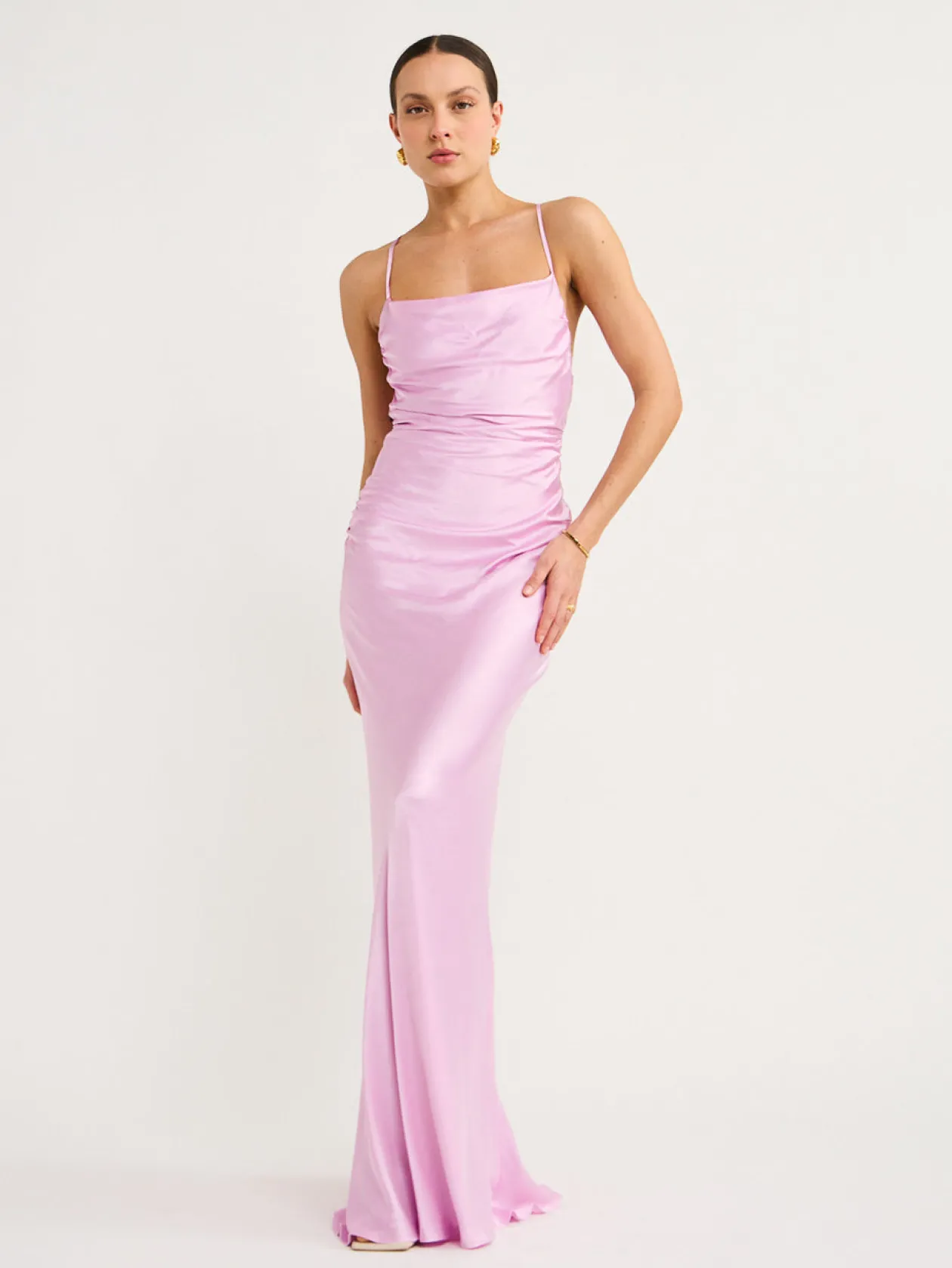 Hot Ruched Backless Slip Dress In Women Dresses