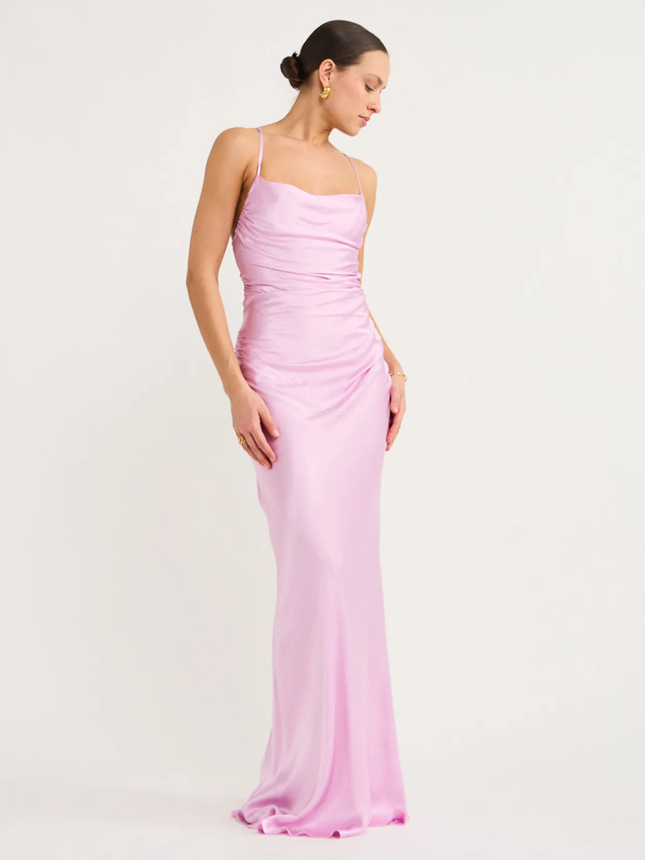 Hot Ruched Backless Slip Dress In Women Dresses