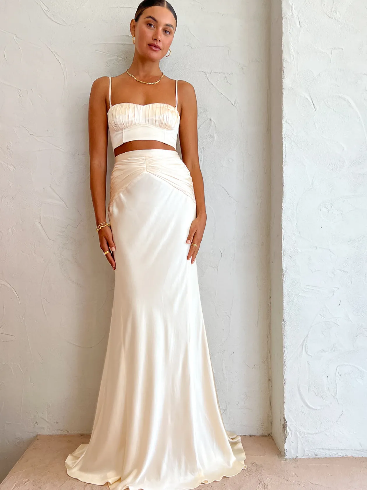 Shop Ruched Maxi Skirt In Women Skirts