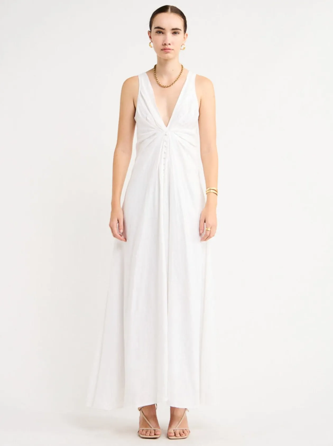 Clearance Sabrina Linen Maxi Dress In Women Dresses