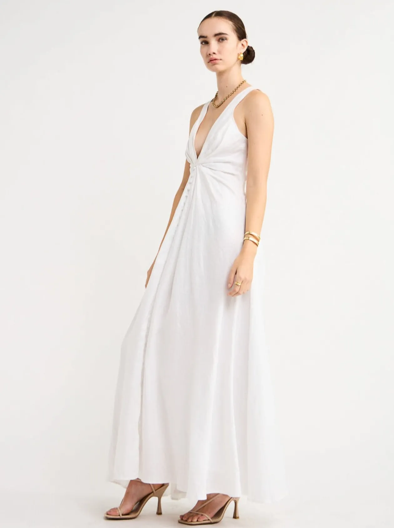 Clearance Sabrina Linen Maxi Dress In Women Dresses
