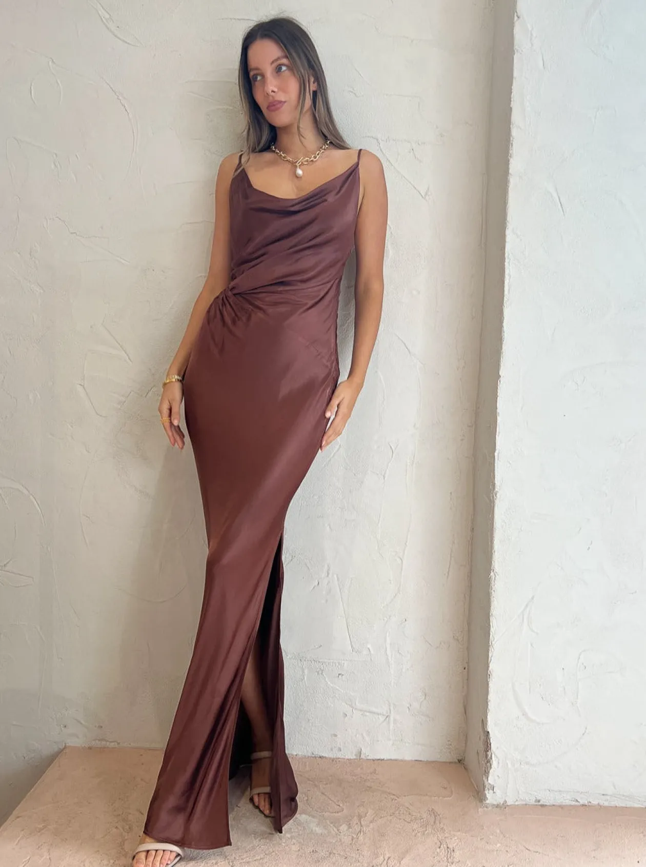 Outlet Tate Twist Front Cowl Maxi Dress In Women Dresses