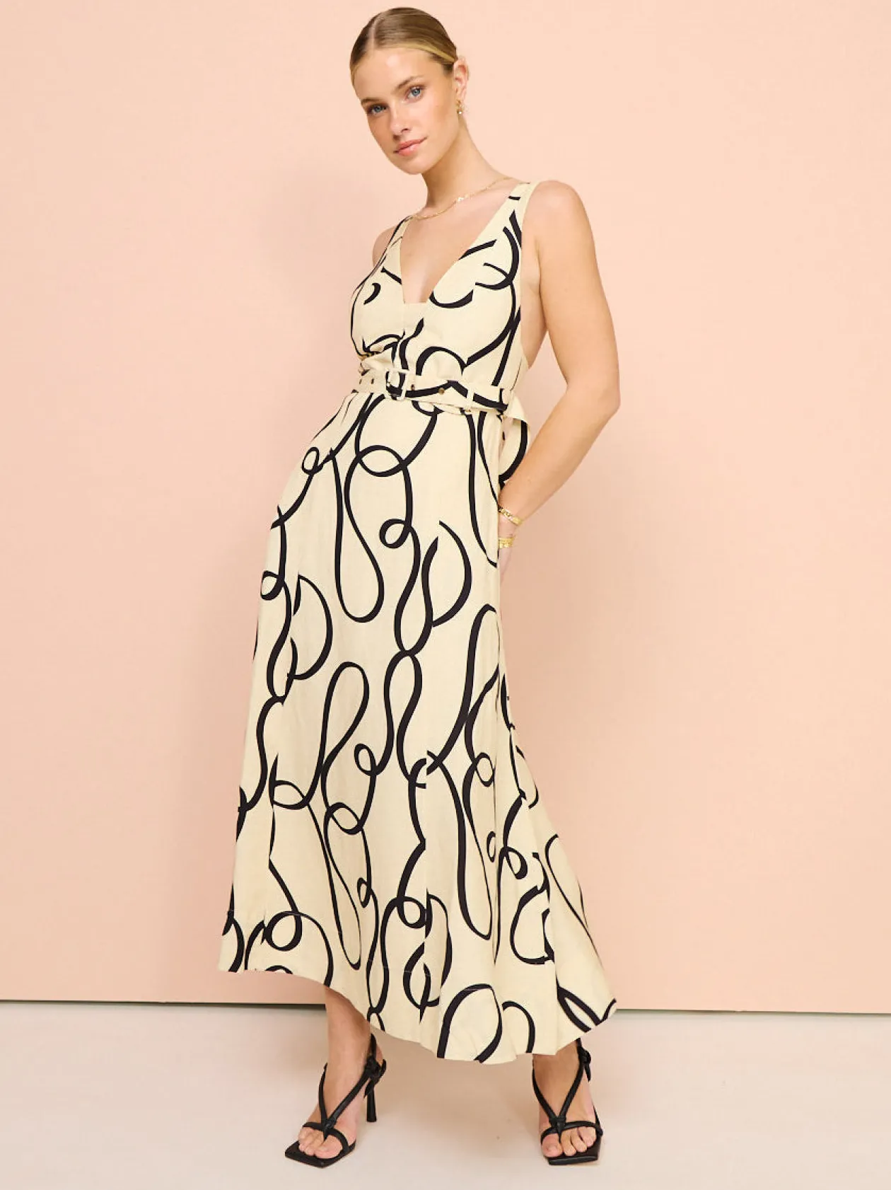 New Vietri Plunged Panelled Midi Dress In Women Dresses