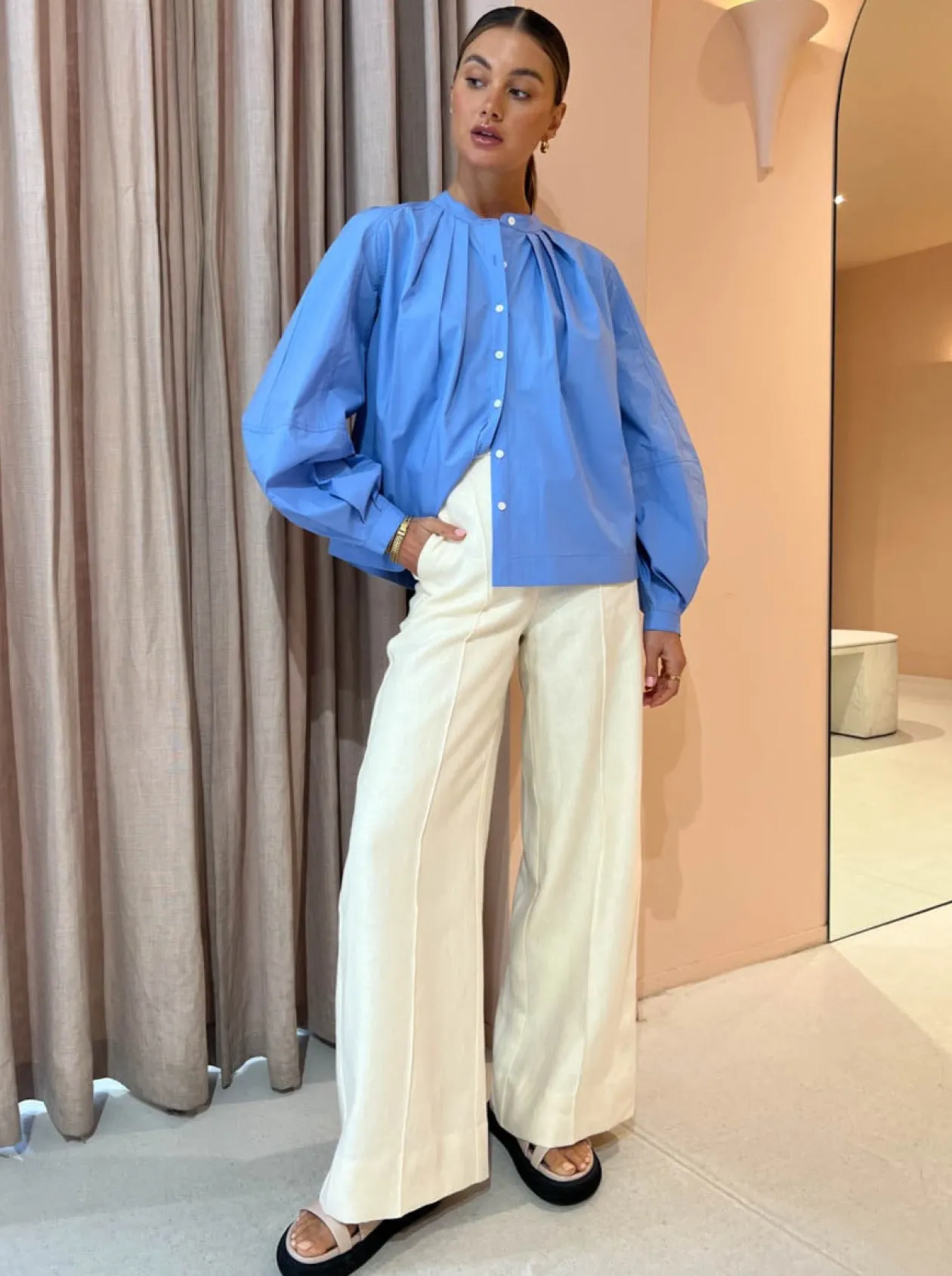 Fashion Wide Leg Trouser In Women Pants