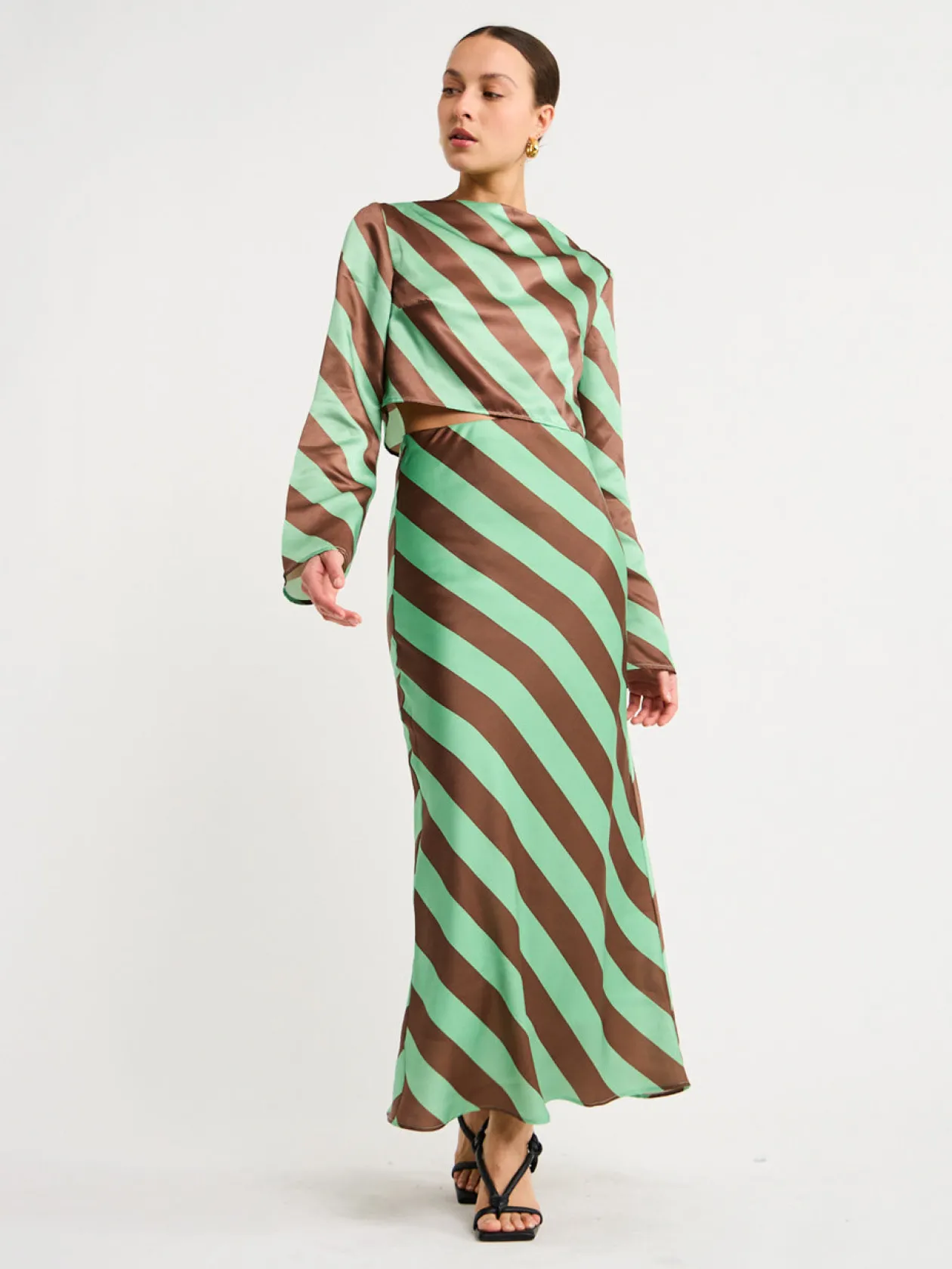 Store Zoey Crop Flare Sleeve Top In Women Tops